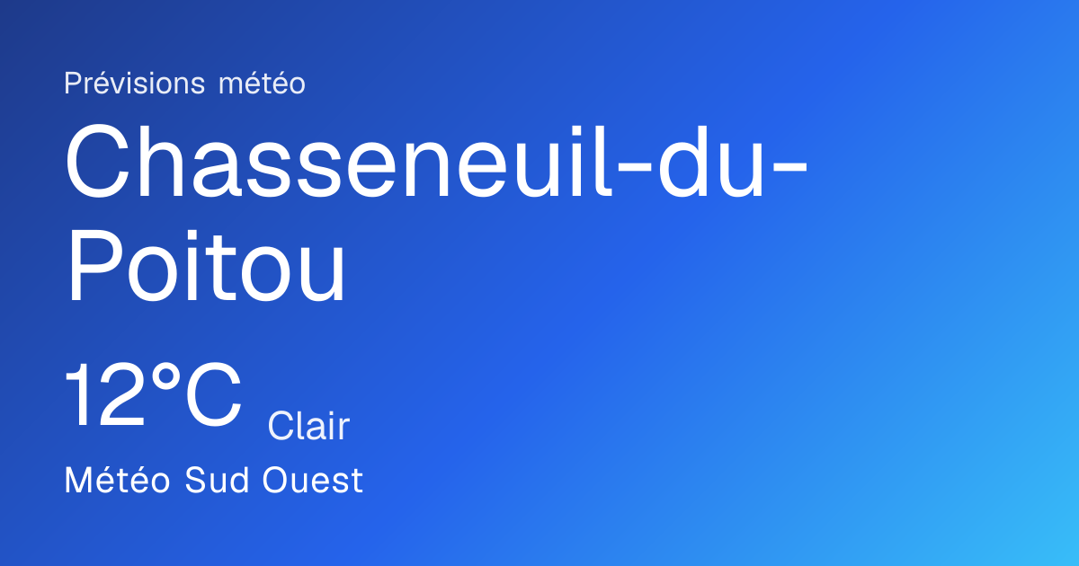 Météo Chasseneuil-du-Poitou (86360) : aujourd'hui, demain et prévisions ...