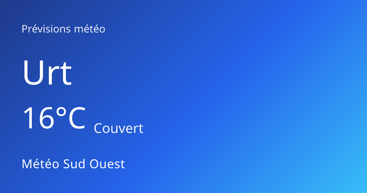 Météo Urt (64240) : aujourd'hui, demain et prévisions à 7 jours